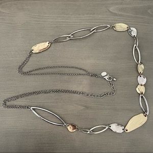 Chico’s Long Chain Necklace Silver and Gold Combination